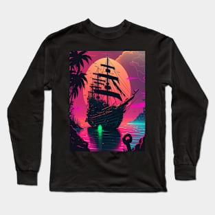 Dark the ship pirate ship lover Long Sleeve T-Shirt